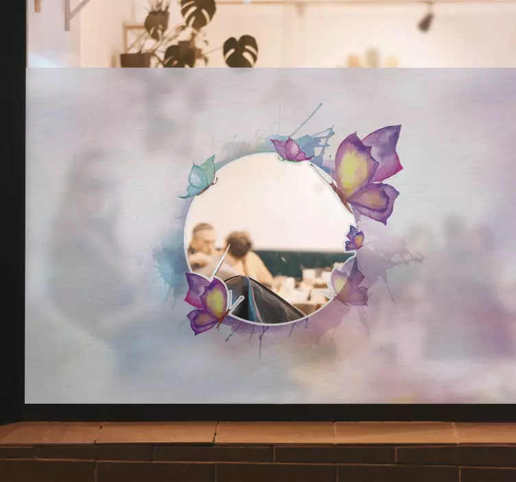 色の蝶窓ステッカー - TENSTICKERS