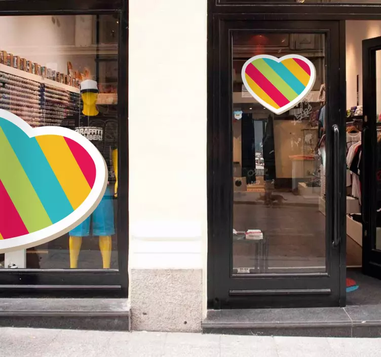 カラフルなハートのステッカー - TENSTICKERS