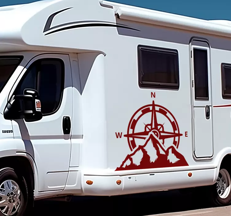 キャラバンシール 羅針盤と山々を日本語に翻訳してください。羅針盤: コンパス山々: 山々 - TENSTICKERS