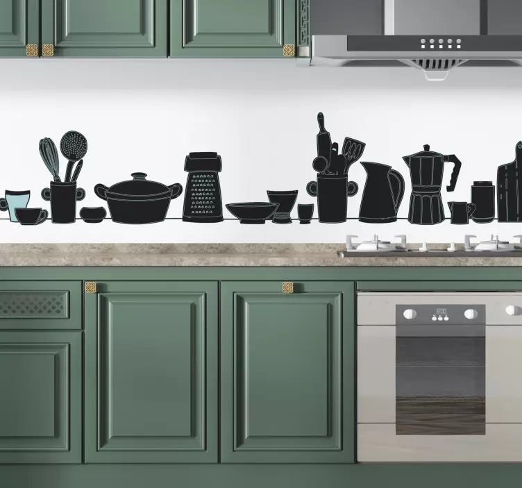 動物 シール キッチン用具シルエット - TENSTICKERS