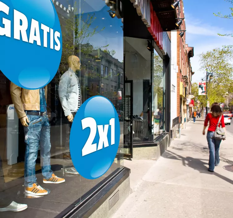 カスタマイズされた青い円形の窓のステッカー - TENSTICKERS