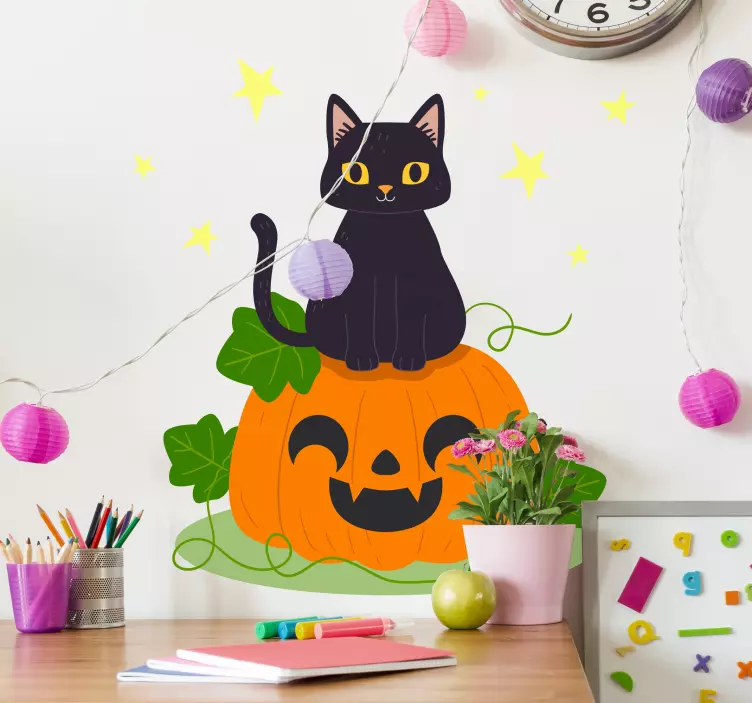かわいいハロウィン猫ハロウィンステッカー - TENSTICKERS