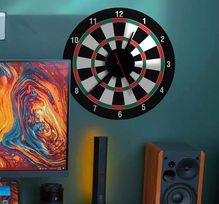 時計の壁のステッカー ダーツボード - TENSTICKERS