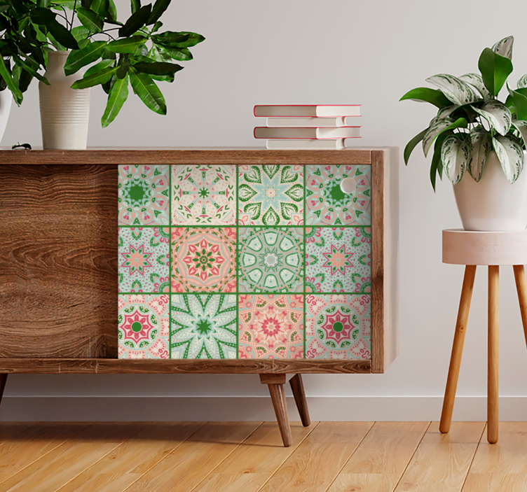 装飾壁ステッカーカラフルパターンタイル - TENSTICKERS