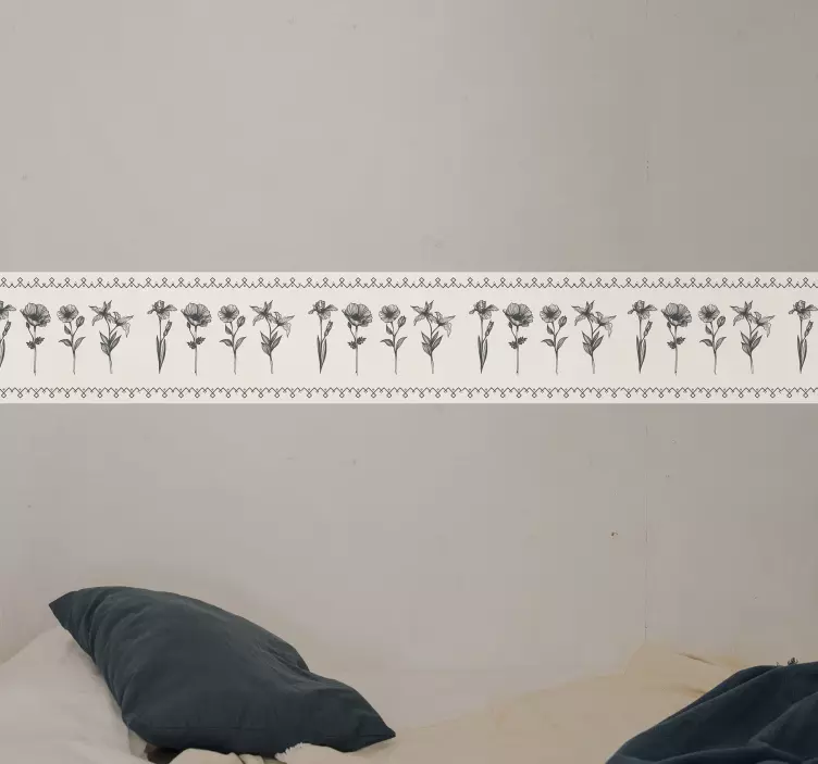 装飾壁ステッカー エレガントフローラルトリム - TENSTICKERS