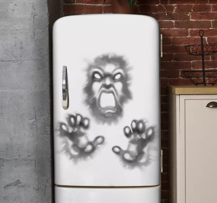 壁越しの悪魔ハロウィーンステッカー - TENSTICKERS