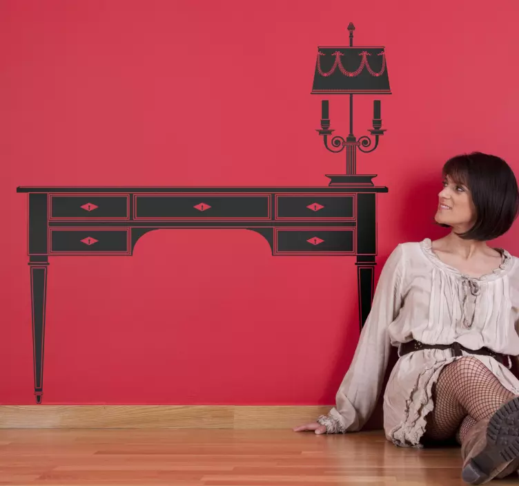 机とランプのシルエットステッカー - TENSTICKERS