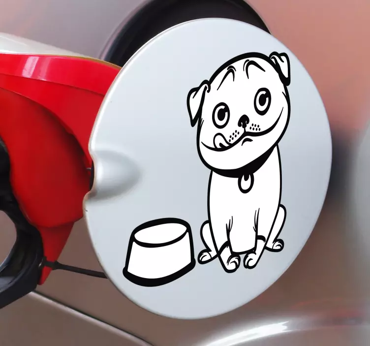 犬の燃料キャップの車のステッカー - TENSTICKERS