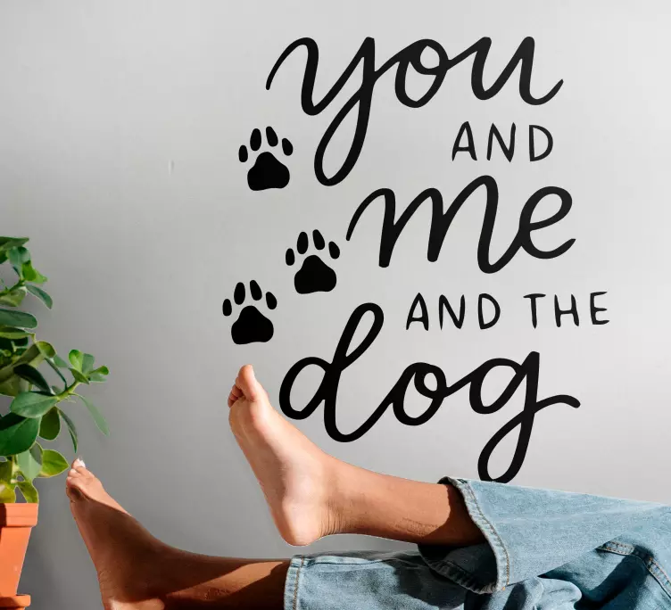 リビングルーム用の犬の素敵なフレーズウォールステッカー - TENSTICKERS