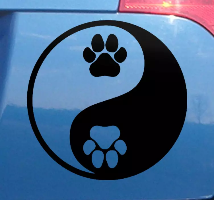 犬の足陰陽車のステッカー - TENSTICKERS