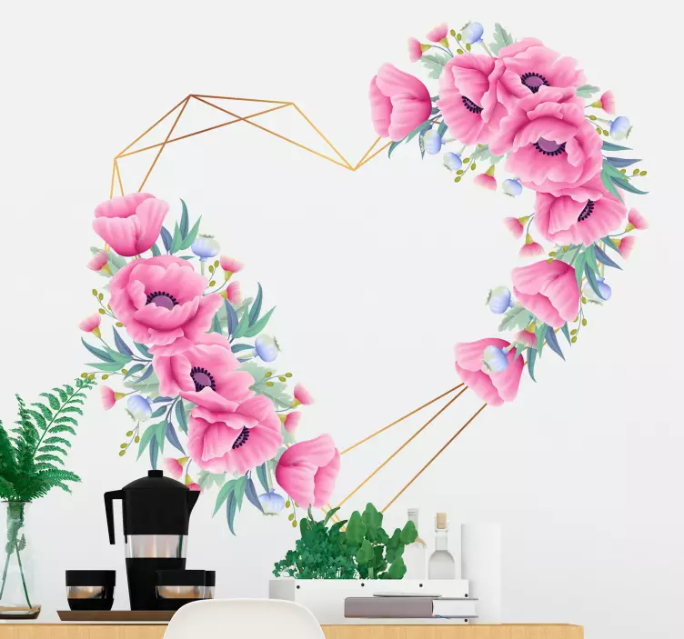 ユーカリの花ハート愛ステッカー - TENSTICKERS