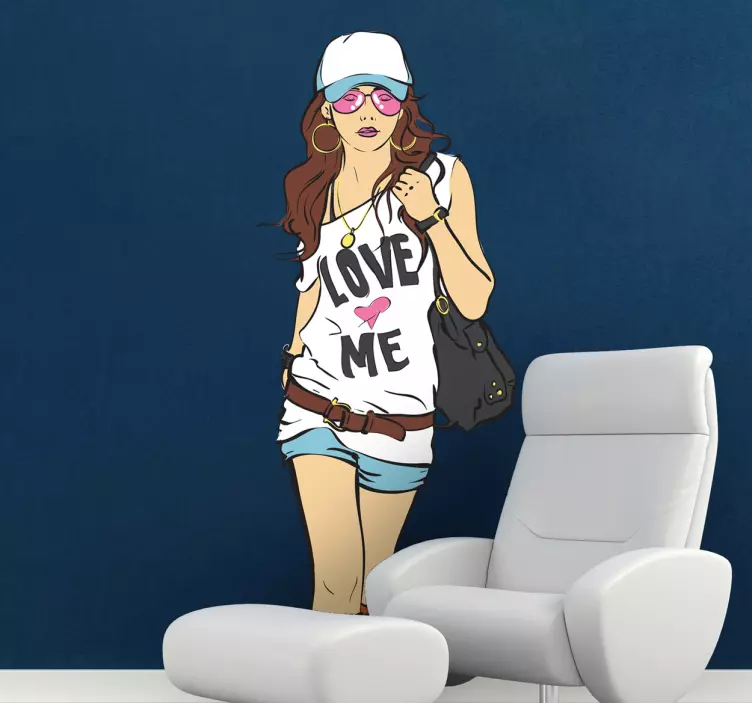 おしゃれな女性の買い物のステッカー - TENSTICKERS