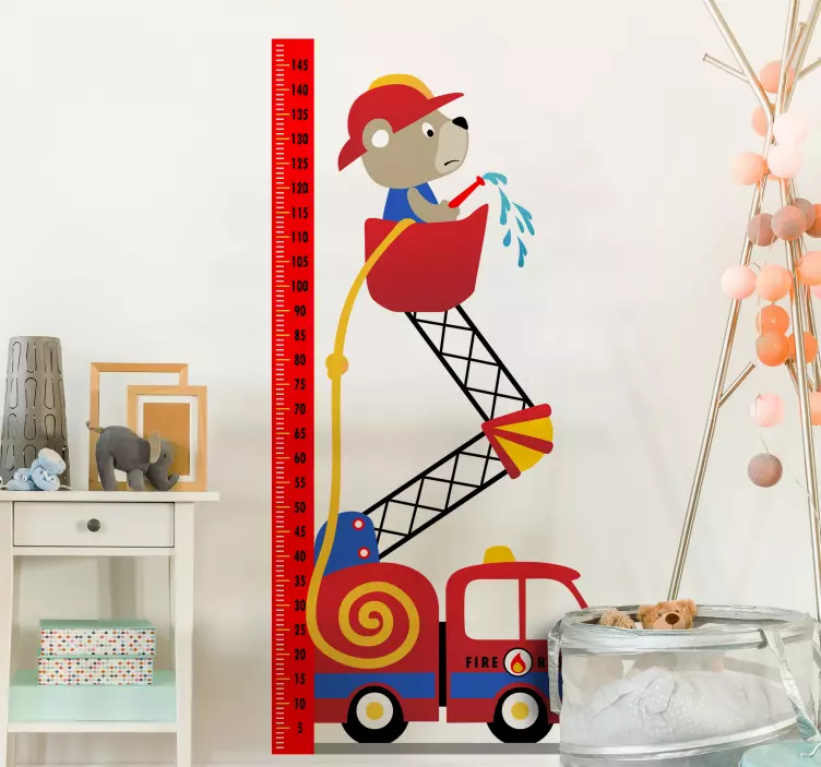 消防車高さチャート高さチャートステッカー - TENSTICKERS