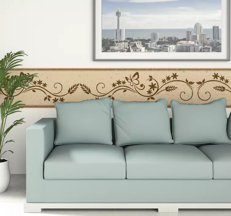 蝶と花のステッカー - TENSTICKERS