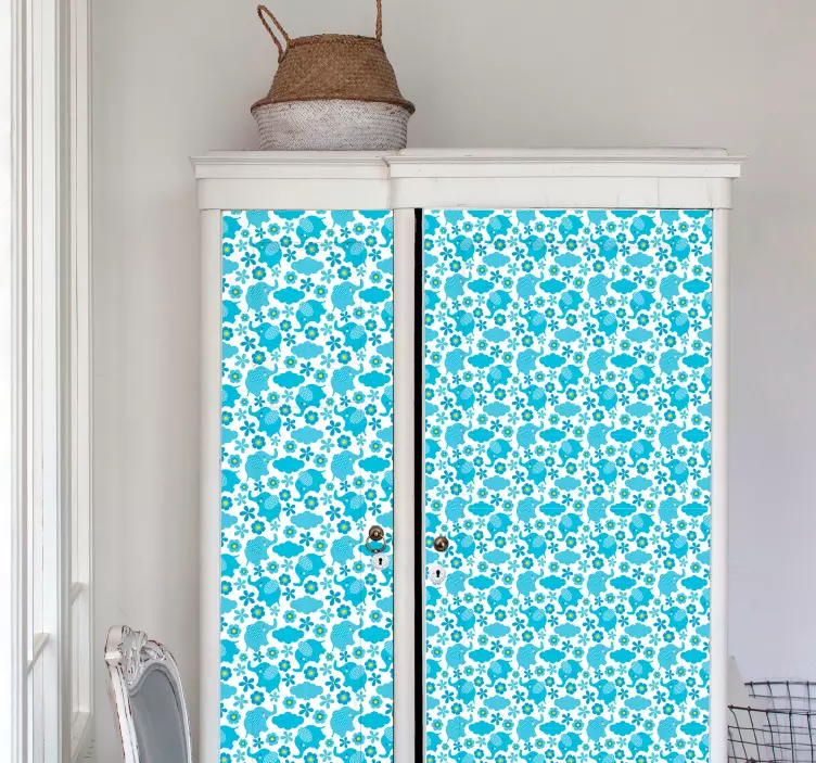 花象柄ビニール壁紙 - TENSTICKERS