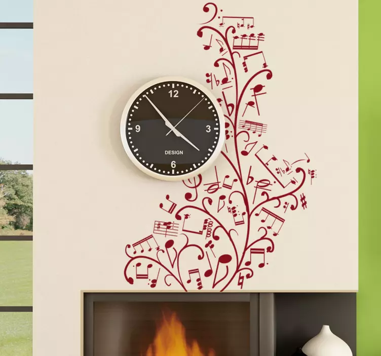 花の音符の壁のステッカー - TENSTICKERS