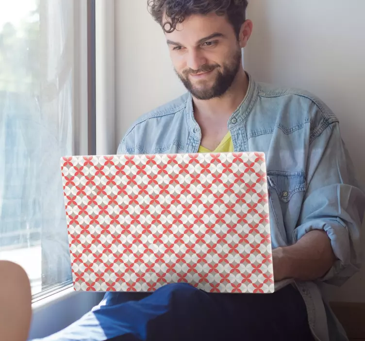 花柄のノートパソコンのステッカー - TENSTICKERS