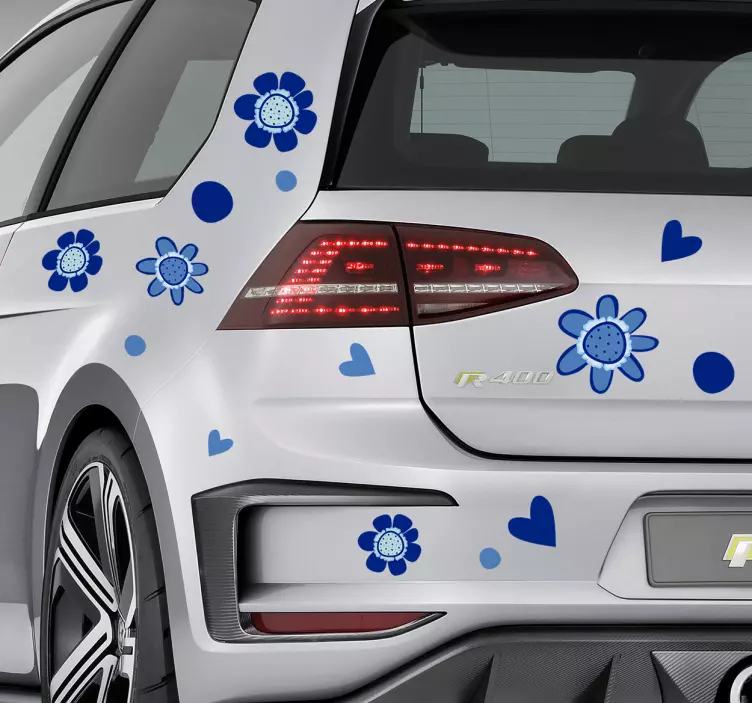 花柄の車のビニールステッカー - TENSTICKERS