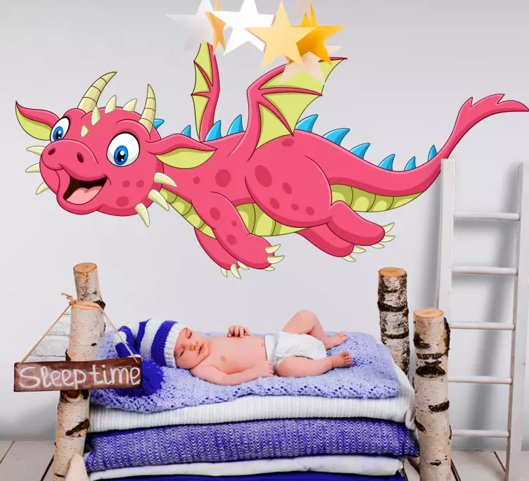 翼の寝室のデカールと空飛ぶ恐竜 - TENSTICKERS