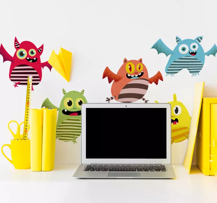 モンスターを飛んでモンスターステッカー - TENSTICKERS