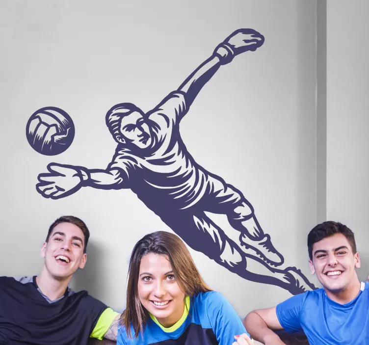 動物 シール ゴールキーパーのダイビングアクション - TENSTICKERS