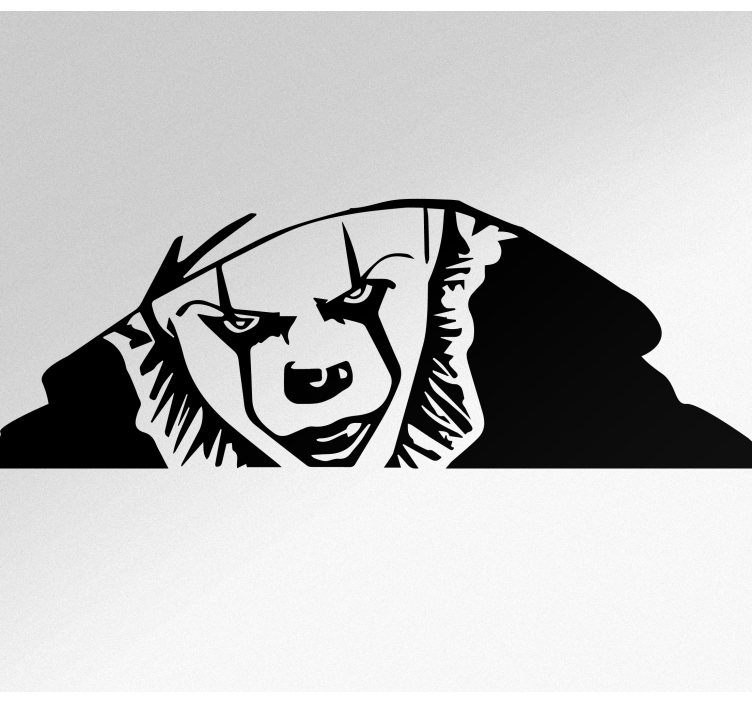 それを怖がらせるピエロのぞく車のステッカー - TENSTICKERS