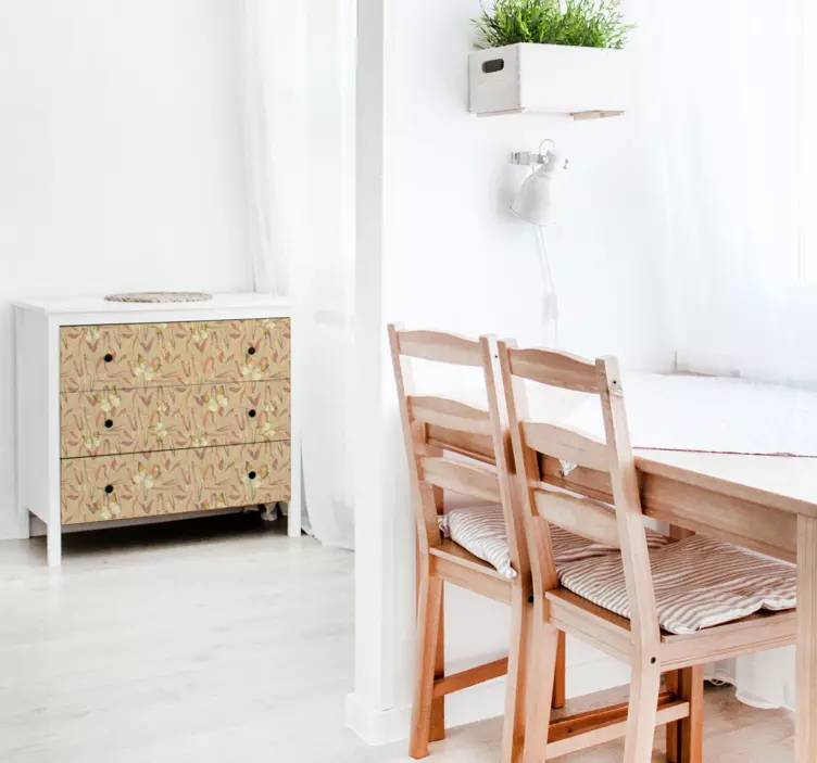 動物 シール 秋の花柄 - TENSTICKERS