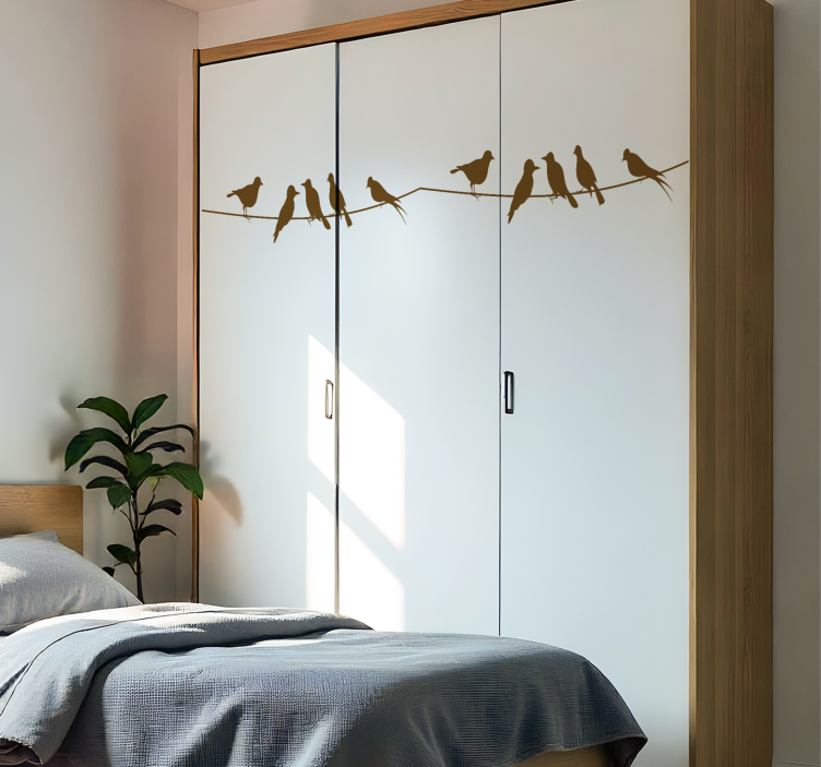 動物 シール 鳥が電線に止まる - TENSTICKERS