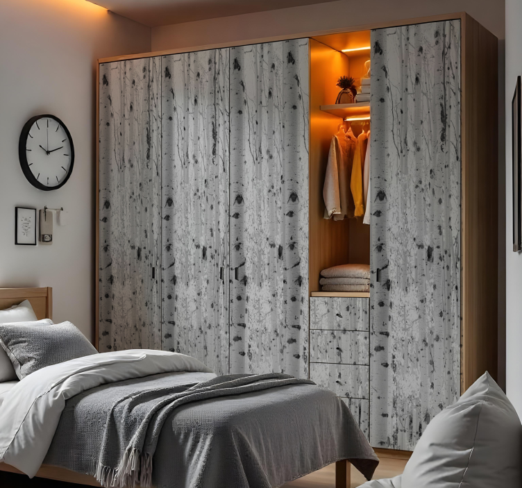 動物 シール 白黒の木々 - TENSTICKERS