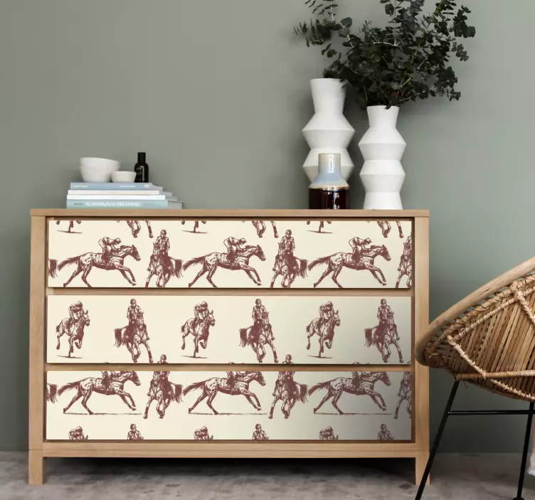 動物 シール 馬術模様モチーフ - TENSTICKERS