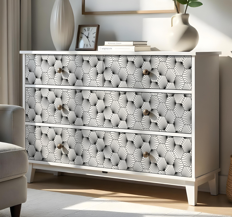 動物 シール 六角形の線模様 - TENSTICKERS