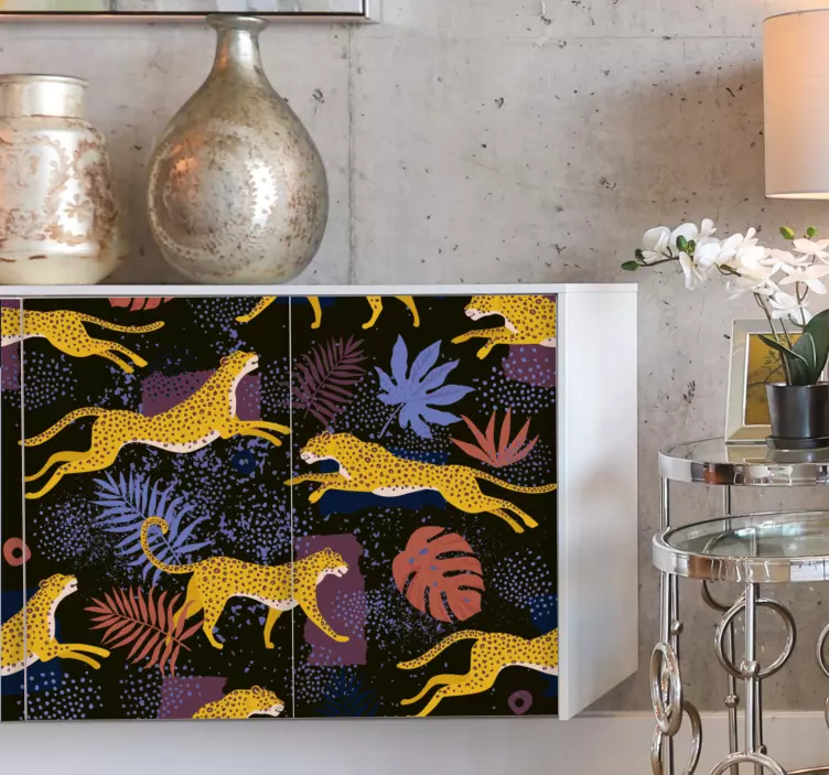 動物 シール ジャンプするヒョウ - TENSTICKERS