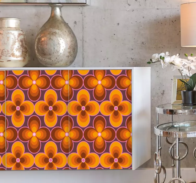 動物 シール レトロフラワーモチーフ - TENSTICKERS