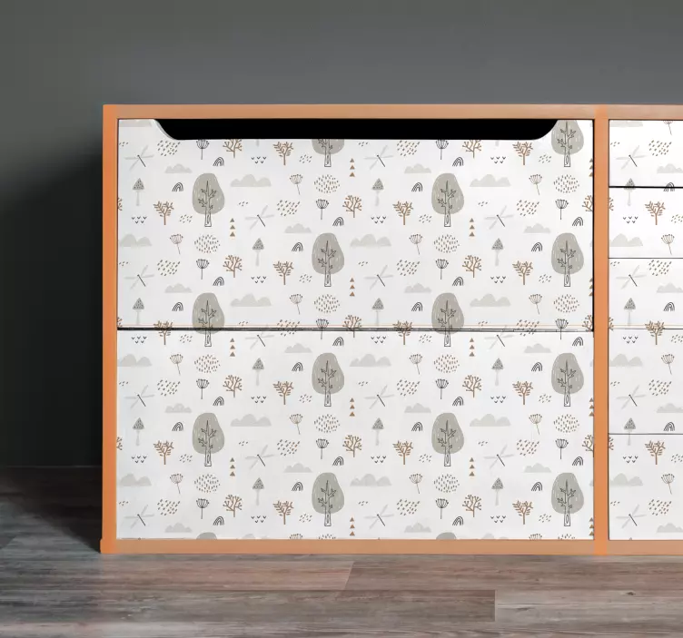 動物 シール 不思議な木の模様 - TENSTICKERS