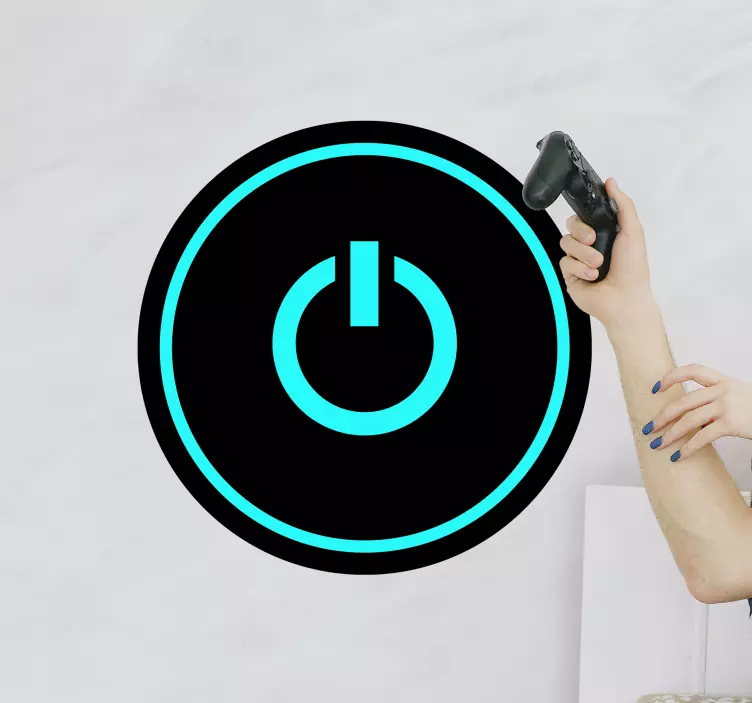 ゲーム電源ボタンビデオゲームステッカー - TENSTICKERS