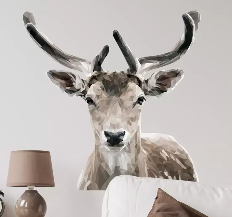 幾何学的な鹿野生動物デカール - TENSTICKERS