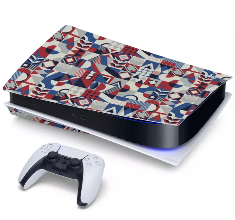 幾何学的形状のモザイクps5ステッカー - TENSTICKERS