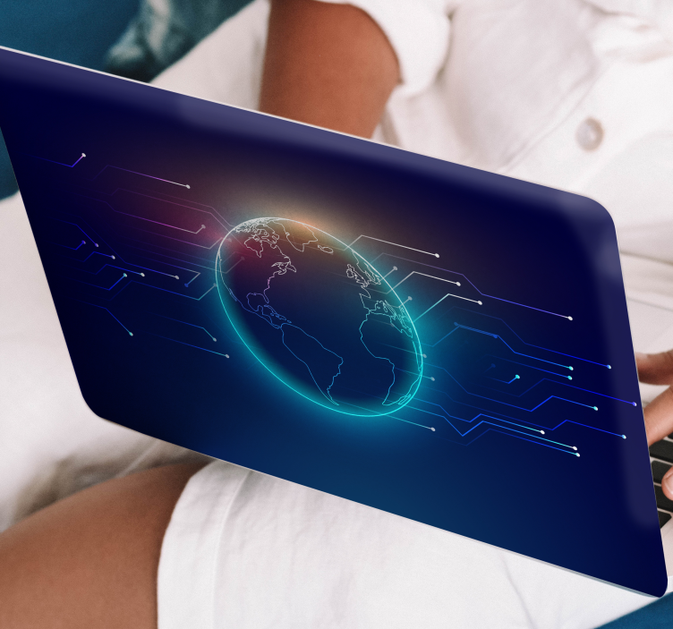 幾何学的通信マップラップトップスキン - TENSTICKERS