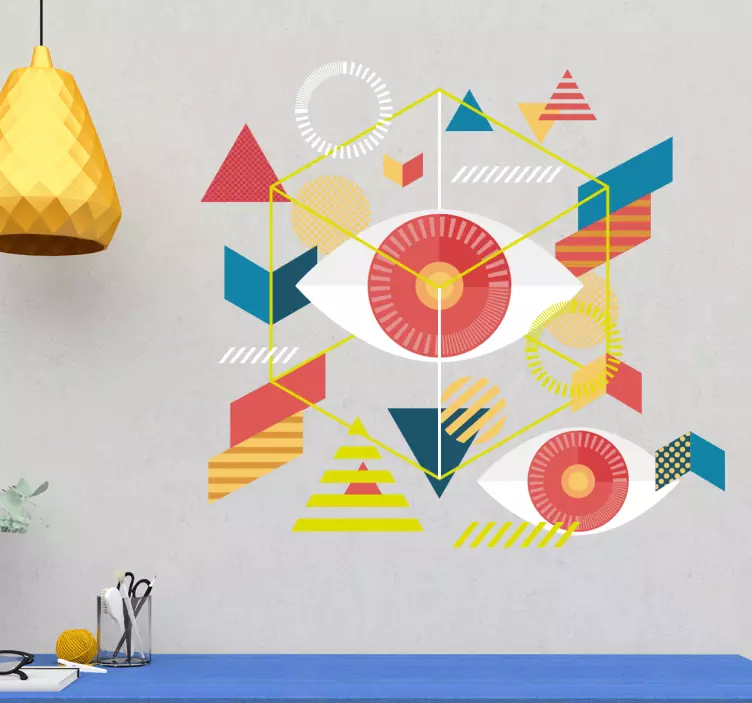 動物 シール 幾何学的な目の模様 - TENSTICKERS