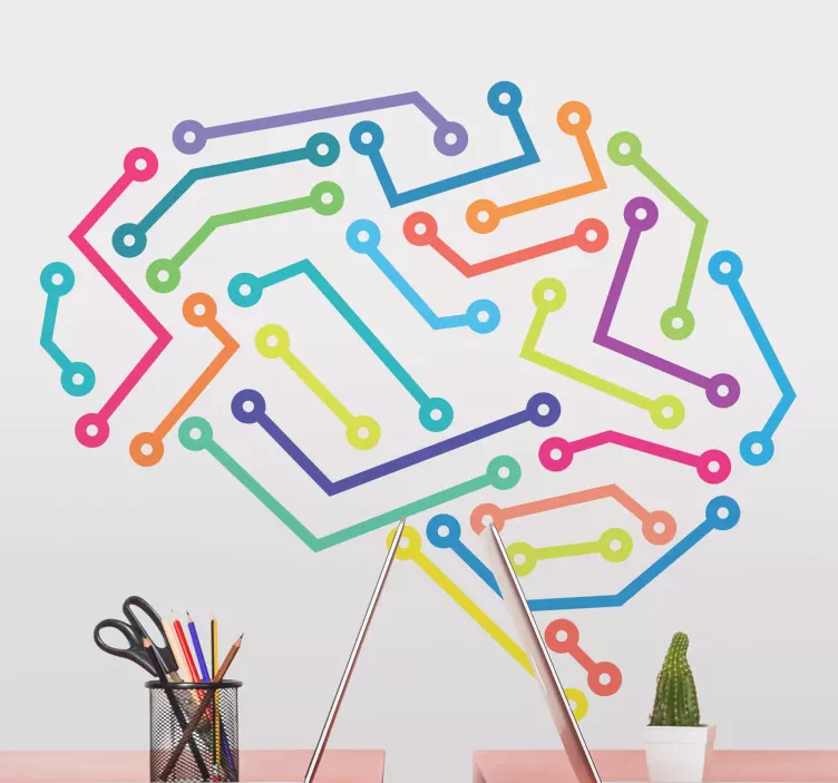 動物シール カラフルな神経接続 - TENSTICKERS