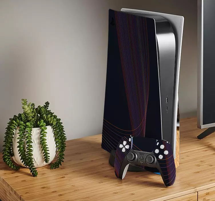 幾何学的な波 ps 5 ステッカー - TENSTICKERS