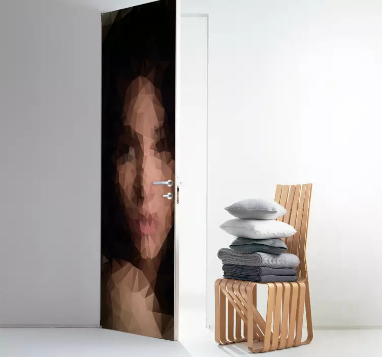 幾何学的な女性のドアステッカー - TENSTICKERS