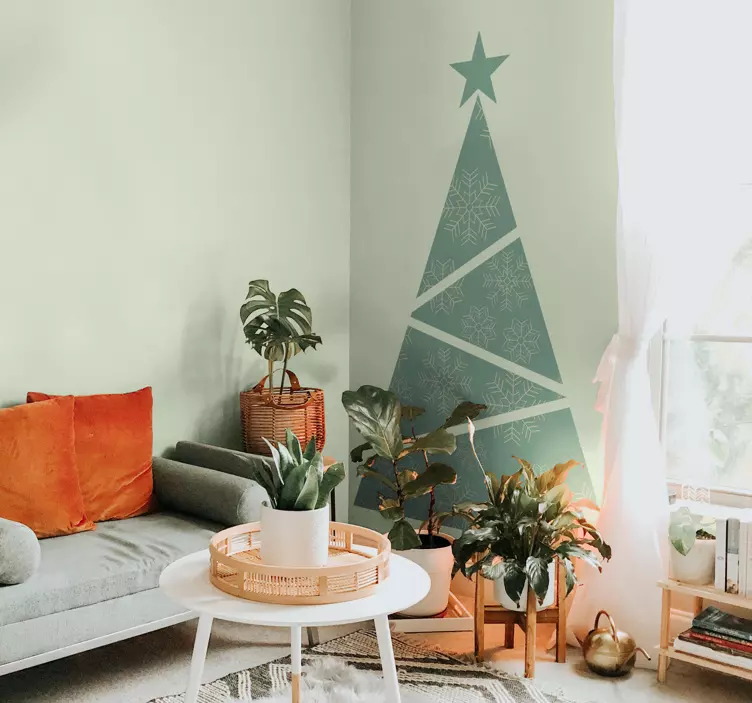 幾何学的なクリスマス ツリーのステッカー - TENSTICKERS