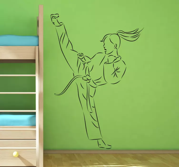 女の子の空手のキックステッカー - TENSTICKERS