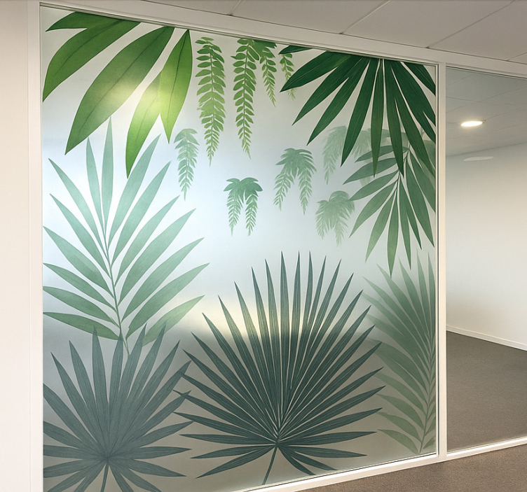 ガラス用ステッカー ヤシの葉のモチーフ - TENSTICKERS