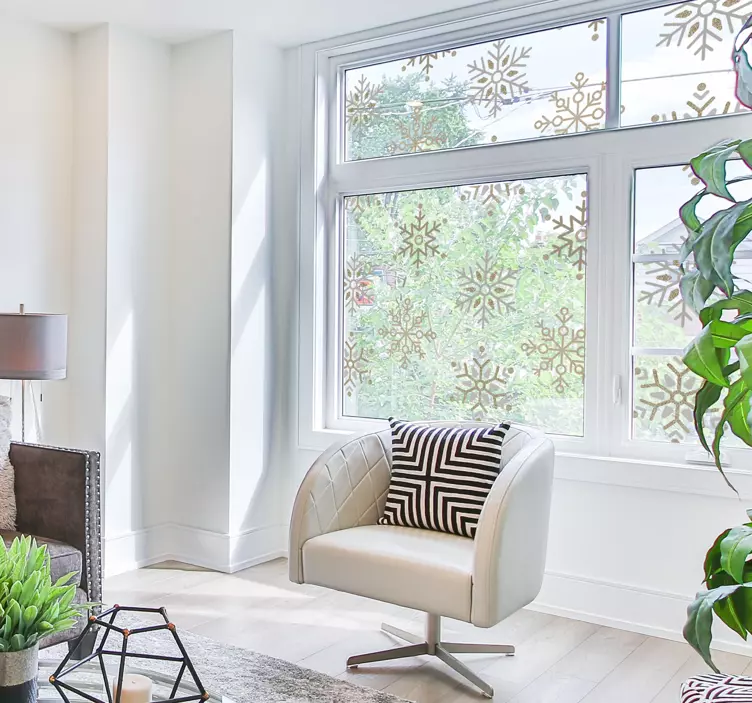 ゴールデンスノーフレークセットクリスマスデカール - TENSTICKERS