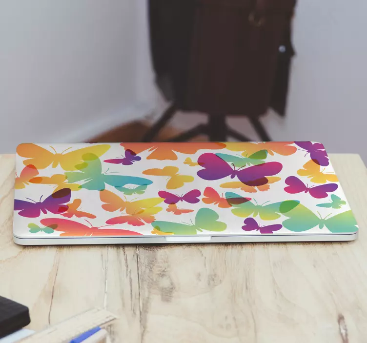 グラデーション蝶ラップトップスキン - TENSTICKERS