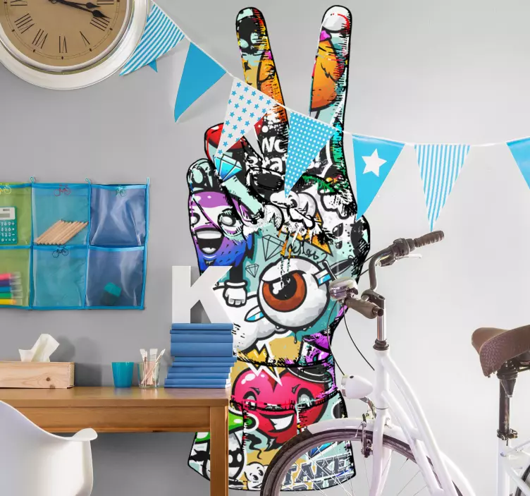 グラフィティハンドカラフルアーバンステッカー - TENSTICKERS