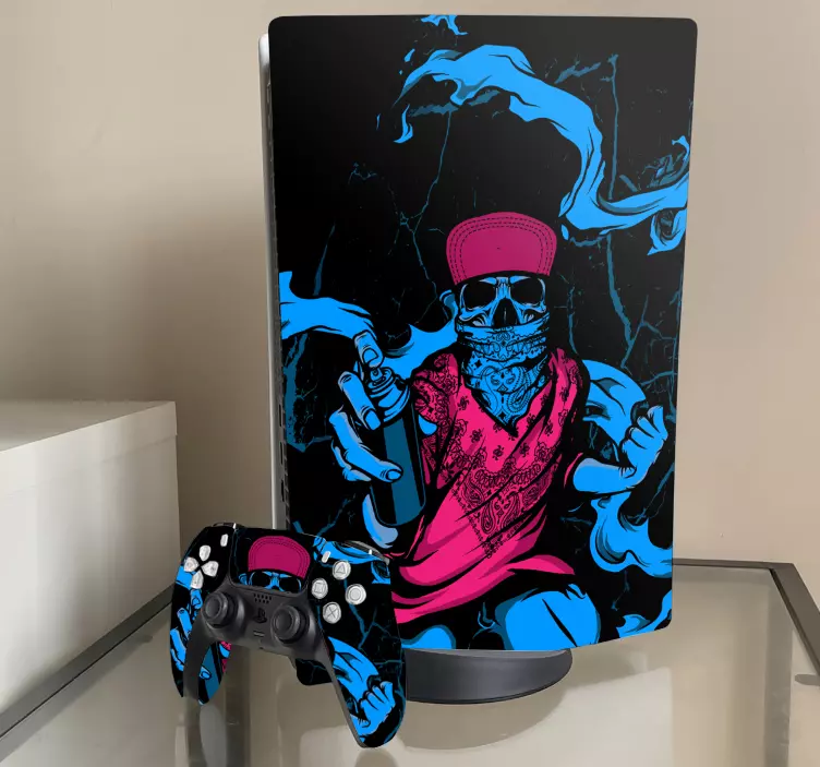 グラフィティスカルデザインps5ステッカー - TENSTICKERS