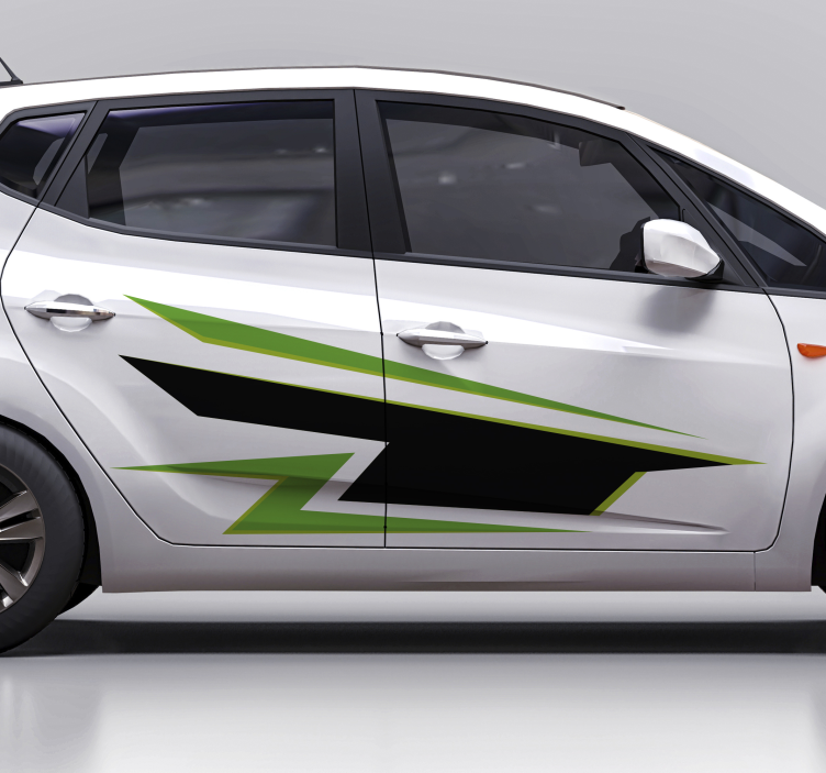 緑と黒のカーラップステッカー - TENSTICKERS